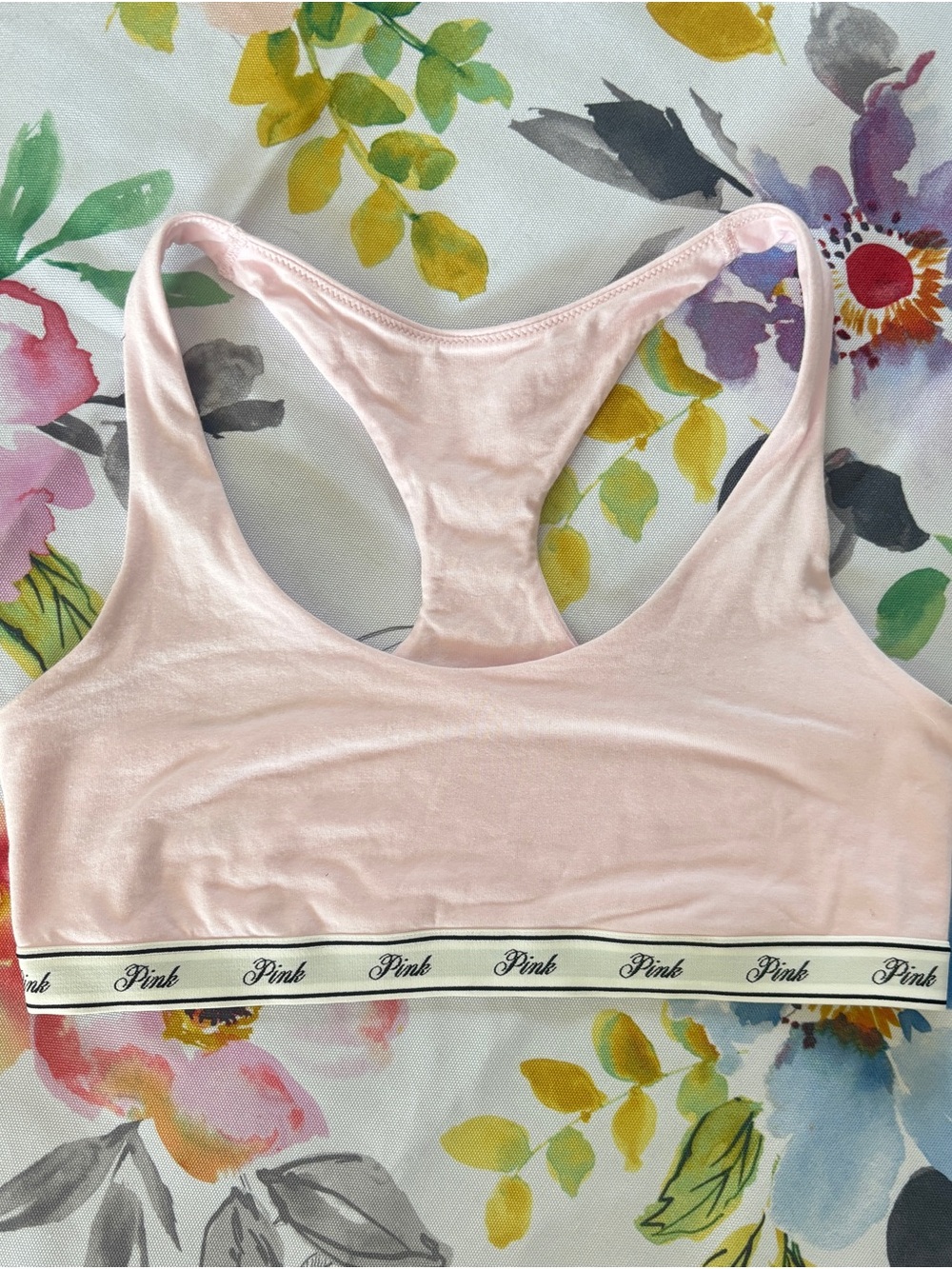 PINK - Women’s Light Pink Racerback Sports Bra